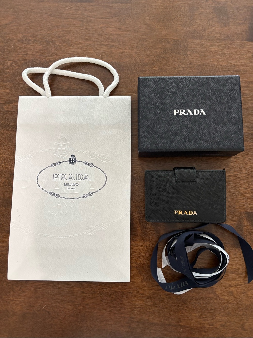 Prada Saffiano Leather Accordion Card Case wallet